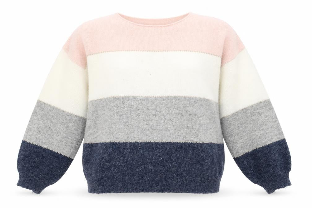 Front view of Stella Morgan Women Multicoloured, size 8, Striped jumper