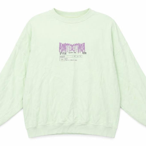 Pull&Bear Womens Green Graphic Pullover Sweatshirt Size M Cotton Blend
