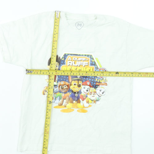 PAW Patrol Boys White Graphic T-Shirt 7-8 Years Short Sleeve Cotton Top