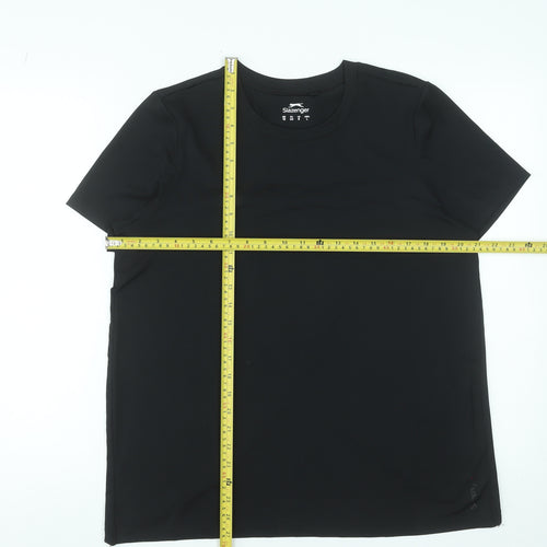 Slazenger Womens Black Size 12 Athletic Short Sleeve T-Shirt