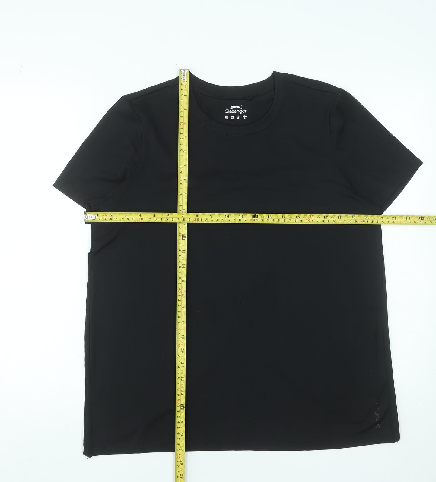 Slazenger Womens Black Size 12 Athletic Short Sleeve T-Shirt