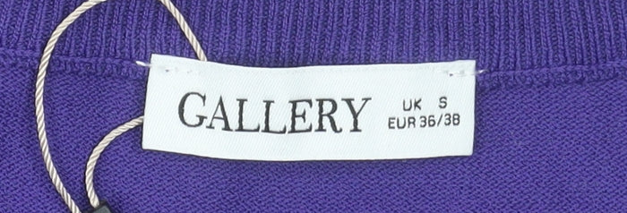 Gallery Women's Purple Polka Dot Puff Sleeve Blouse UK S