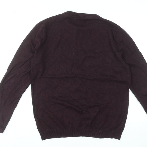 Jack & Jones Men's Brown Cotton Crew Neck Pullover Jumper Size L