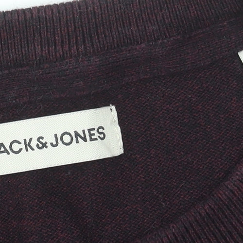 Jack & Jones Men's Brown Cotton Crew Neck Pullover Jumper Size L