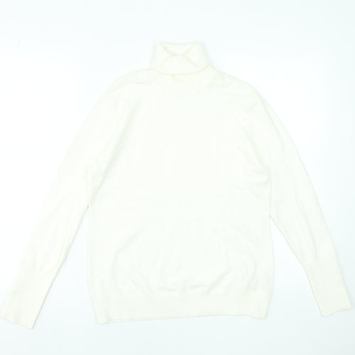 Savida Women Off White Roll Neck Jumper Size 14 Viscose Blend