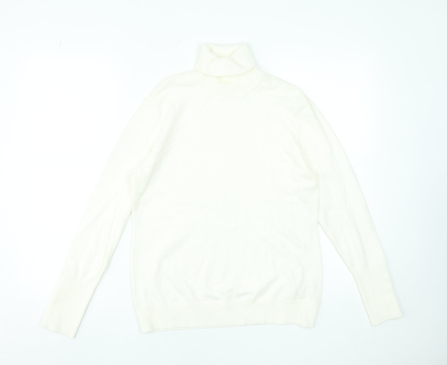 Savida Women Off White Roll Neck Jumper Size 14 Viscose Blend