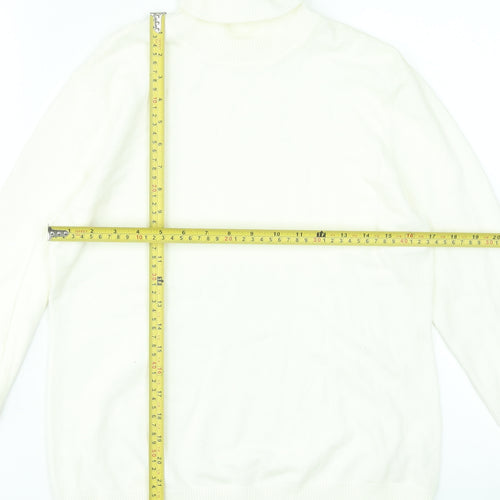 Savida Women Off White Roll Neck Jumper Size 14 Viscose Blend