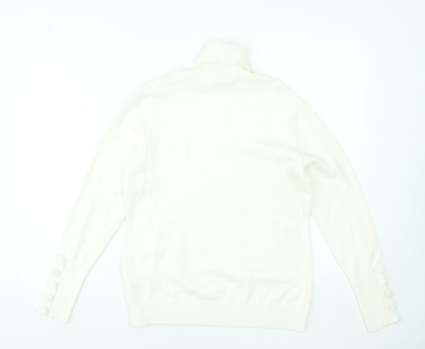 Savida Women Off White Roll Neck Jumper Size 14 Viscose Blend