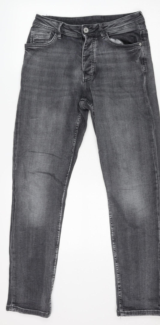 Marks and Spencer Men Grey Slim Fit Denim Jeans 34W 32L