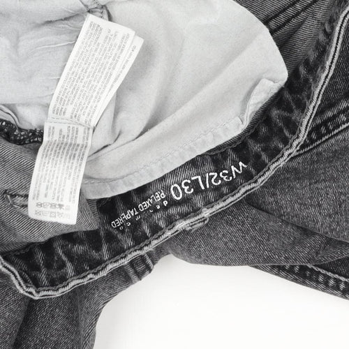 Denim & Co. Men’s Grey Relaxed Tapered Denim Jeans W32 L30 Classic Style