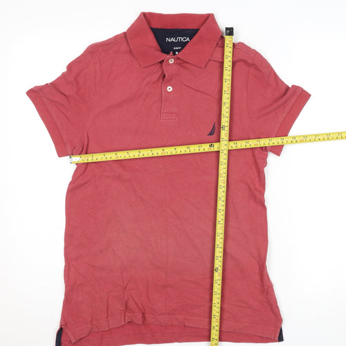 Nautica Men's Red Slim Fit Cotton Polo Shirt Size M