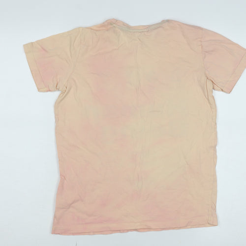 Zudio Girls Beige Graphic Print T-Shirt 13-14 Years Cotton Crew Neck