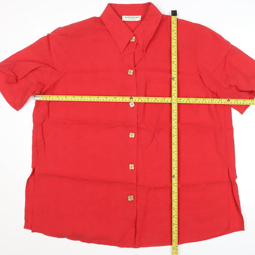 Rondissimo Alain Weiz Red Short Sleeve Women's Button-Up Shirt Size L