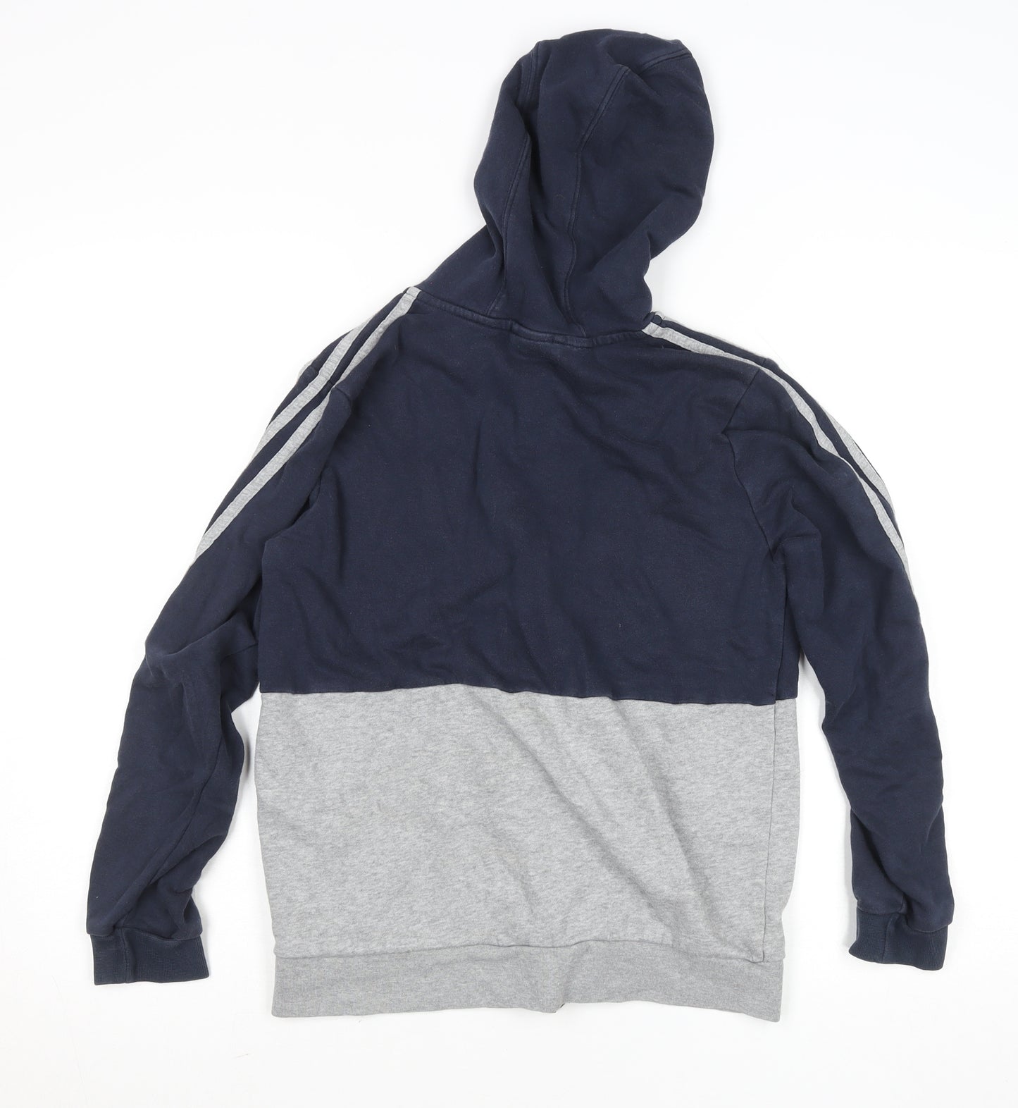 Adidas Boys Blue & Grey Hooded Track Jacket 13-14 Years Zip-Up Hoodie