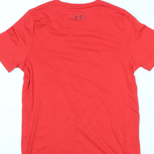 Under Armour Boys Red Graphic Logo Active T-Shirt Size 8 Years
