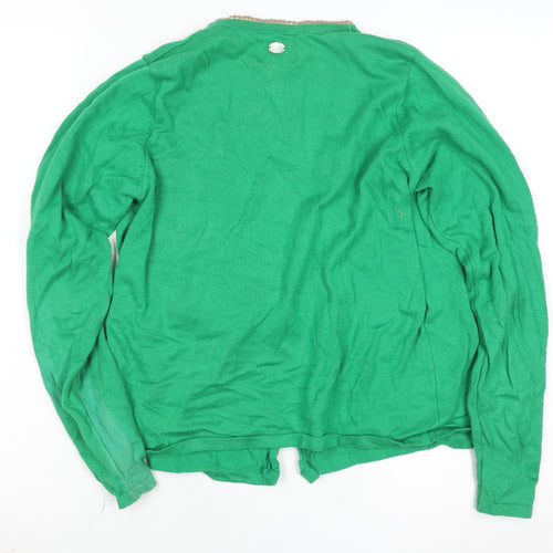 Avoca Anthology Women's Green Cotton Wrap Jumper Size M