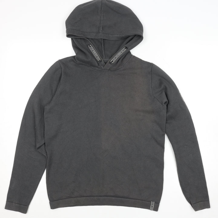 Jack & Jones Boys Black Pullover Hoodie Size 164 Cotton Blend Casual