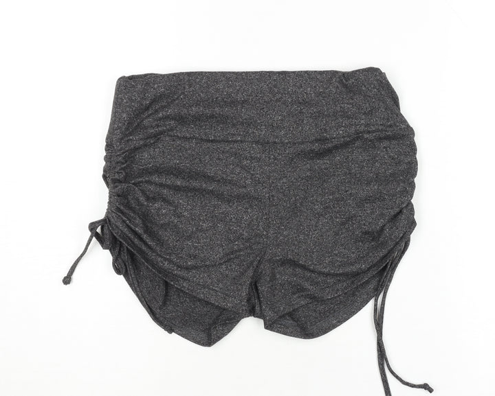 Shosho Womens Grey Biker Shorts L Stretch Activewear Fitness Yoga