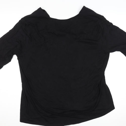 Dunnes Stores Women's Black V-Neck Long Sleeve Blouse Size L