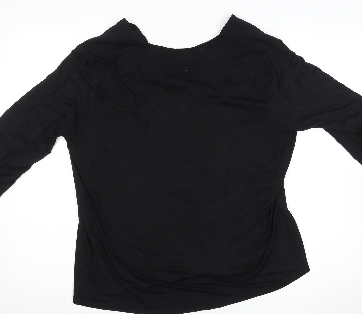 Dunnes Stores Women's Black V-Neck Long Sleeve Blouse Size L