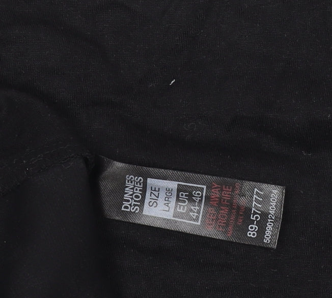 Dunnes Stores Women's Black V-Neck Long Sleeve Blouse Size L