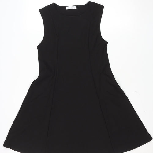 Primark Women Black Size 12 Sleeveless Shift Dress