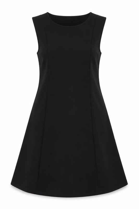 Front view of Primark Women Black, size 12, Sleeveless Shift Dress