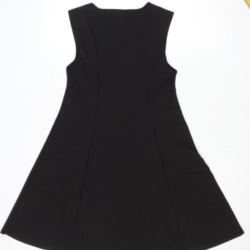 Primark Women Black Size 12 Sleeveless Shift Dress