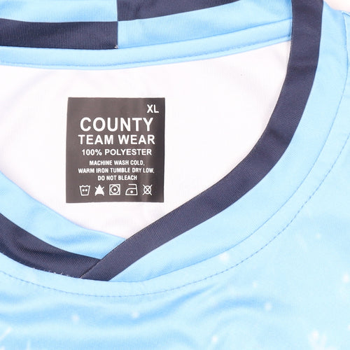 County Team Wear Men's Blue XL Christmas Football T-Shirt
