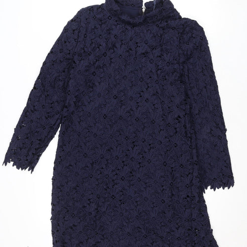 Savida Women’s Navy Blue Floral Lace Shift Dress Size 10