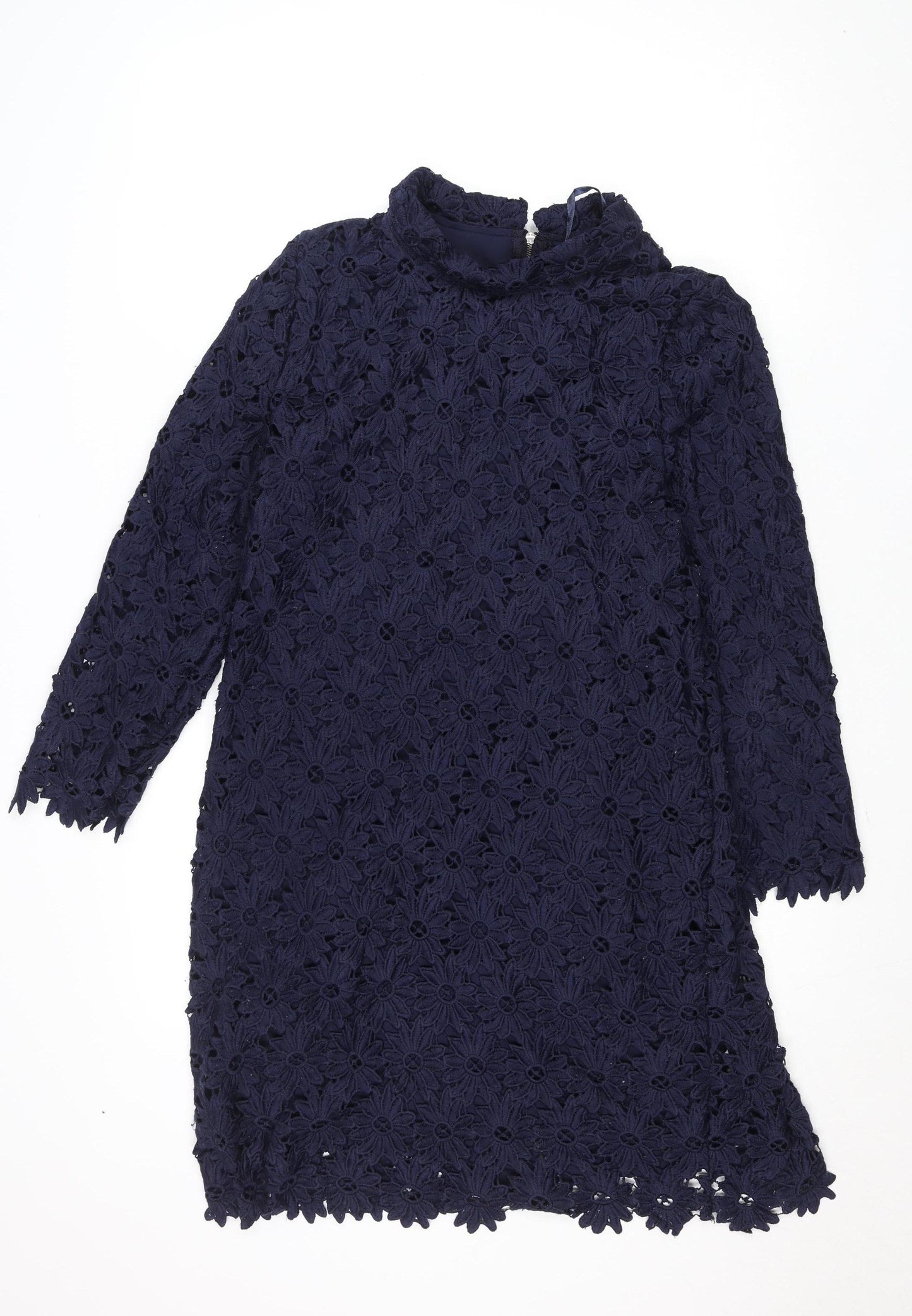 Savida Women’s Navy Blue Floral Lace Shift Dress Size 10