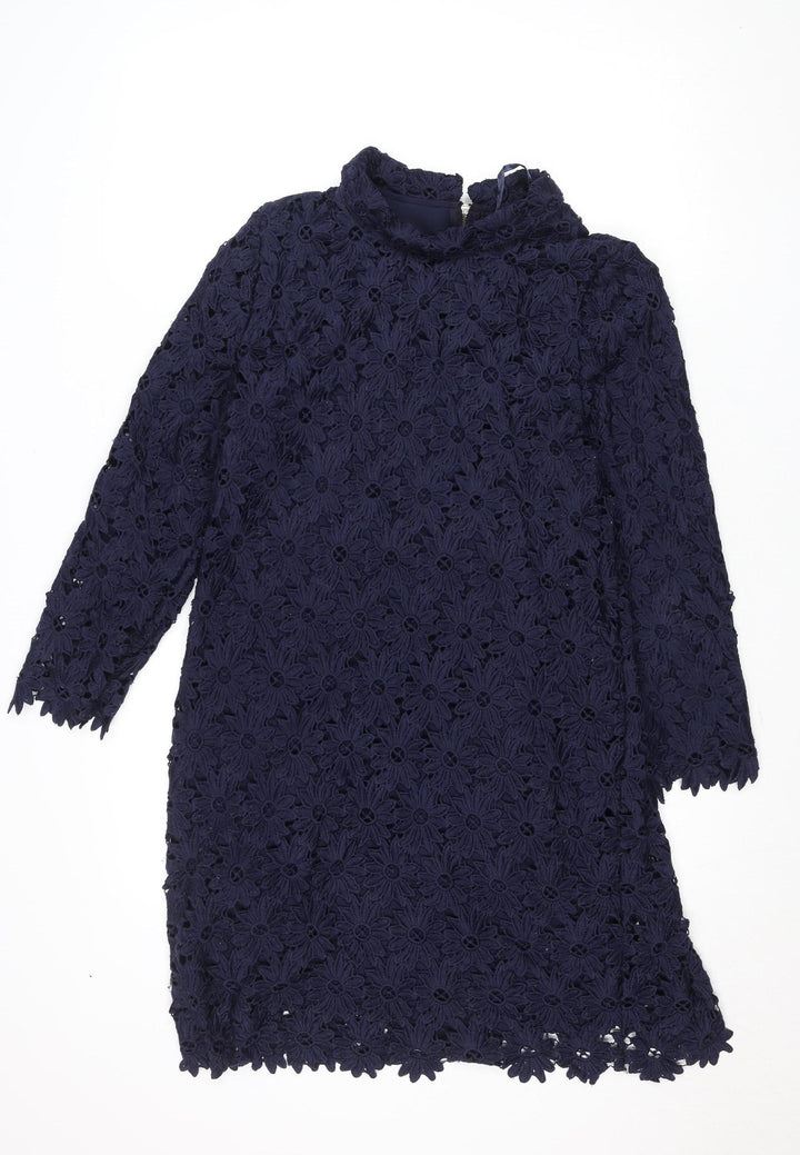 Savida Women’s Navy Blue Floral Lace Shift Dress Size 10