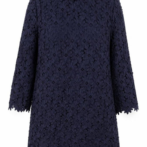 Savida Women’s Navy Blue Floral Lace Shift Dress Size 10