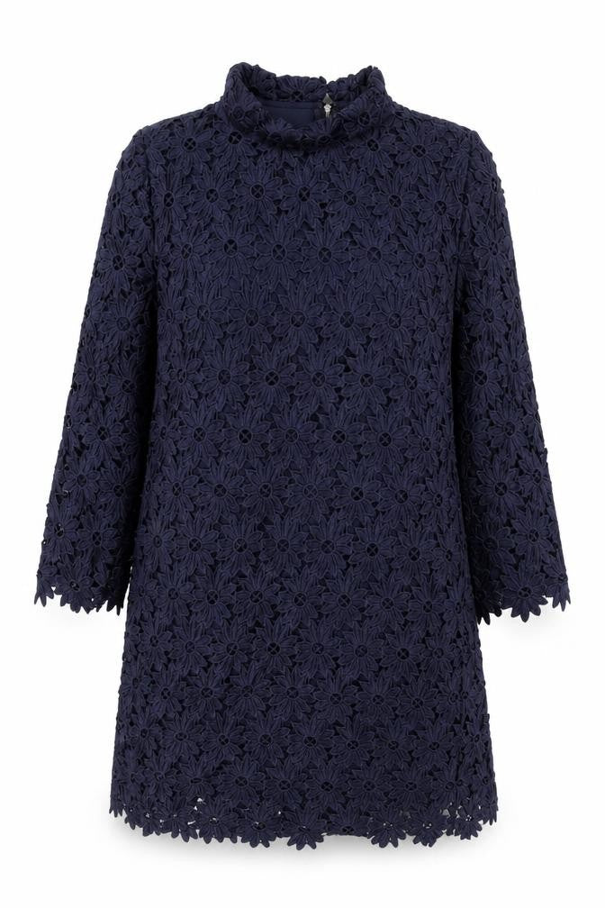 Savida Women’s Navy Blue Floral Lace Shift Dress Size 10