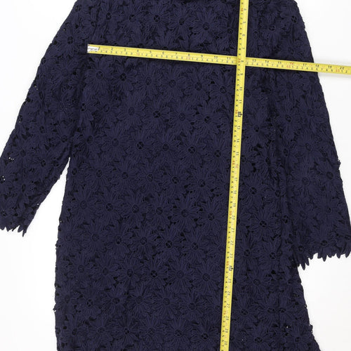 Savida Women’s Navy Blue Floral Lace Shift Dress Size 10