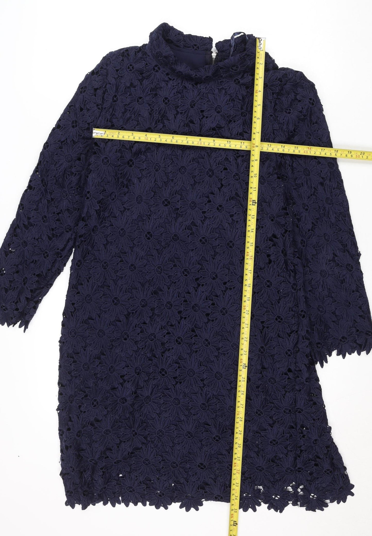 Savida Women’s Navy Blue Floral Lace Shift Dress Size 10