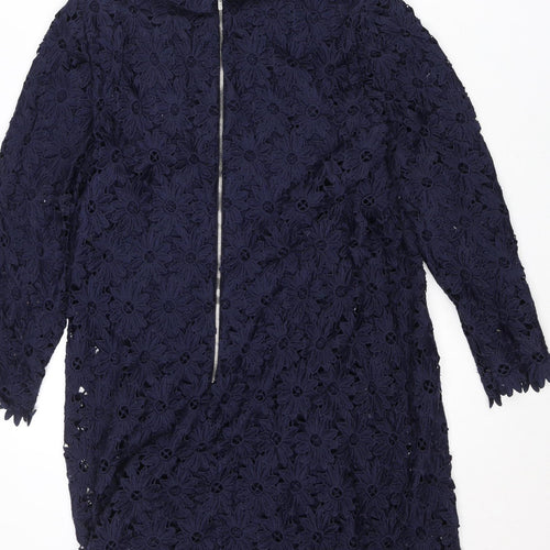 Savida Women’s Navy Blue Floral Lace Shift Dress Size 10