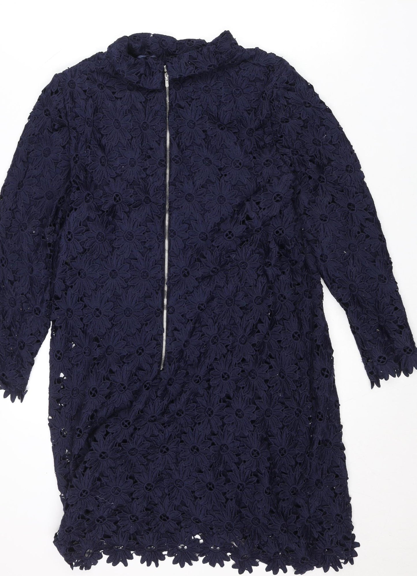 Savida Women’s Navy Blue Floral Lace Shift Dress Size 10