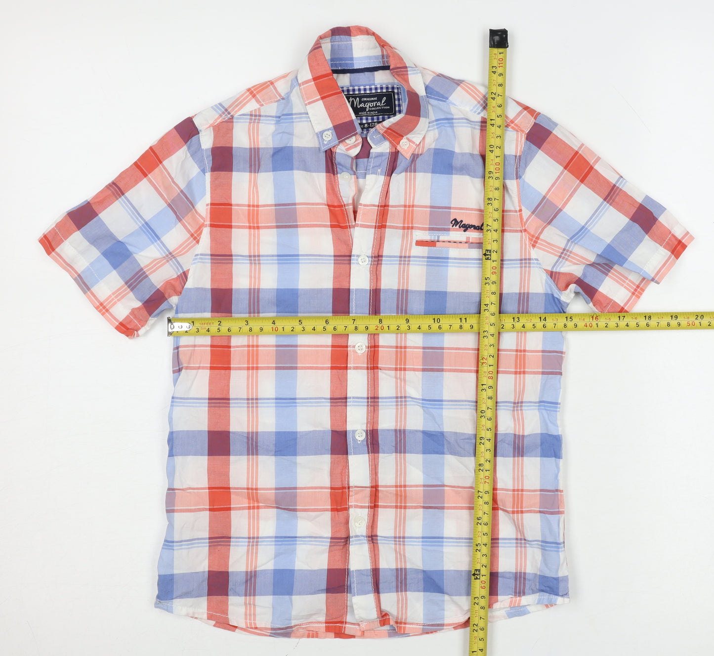 Mayoral Boys Multicoloured Check Short Sleeve Button-Up Shirt 8 Years