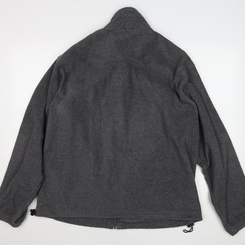DX Men's Grey Fleece Full Zip Outdoor Jacket Size L Regular Fit