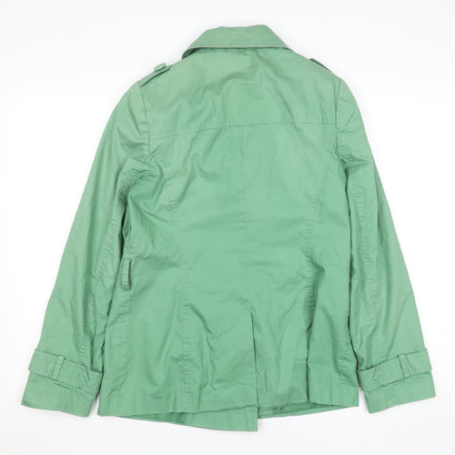 TU Women’s Green Mid-Length Cotton Pea Coat Jacket Size 10