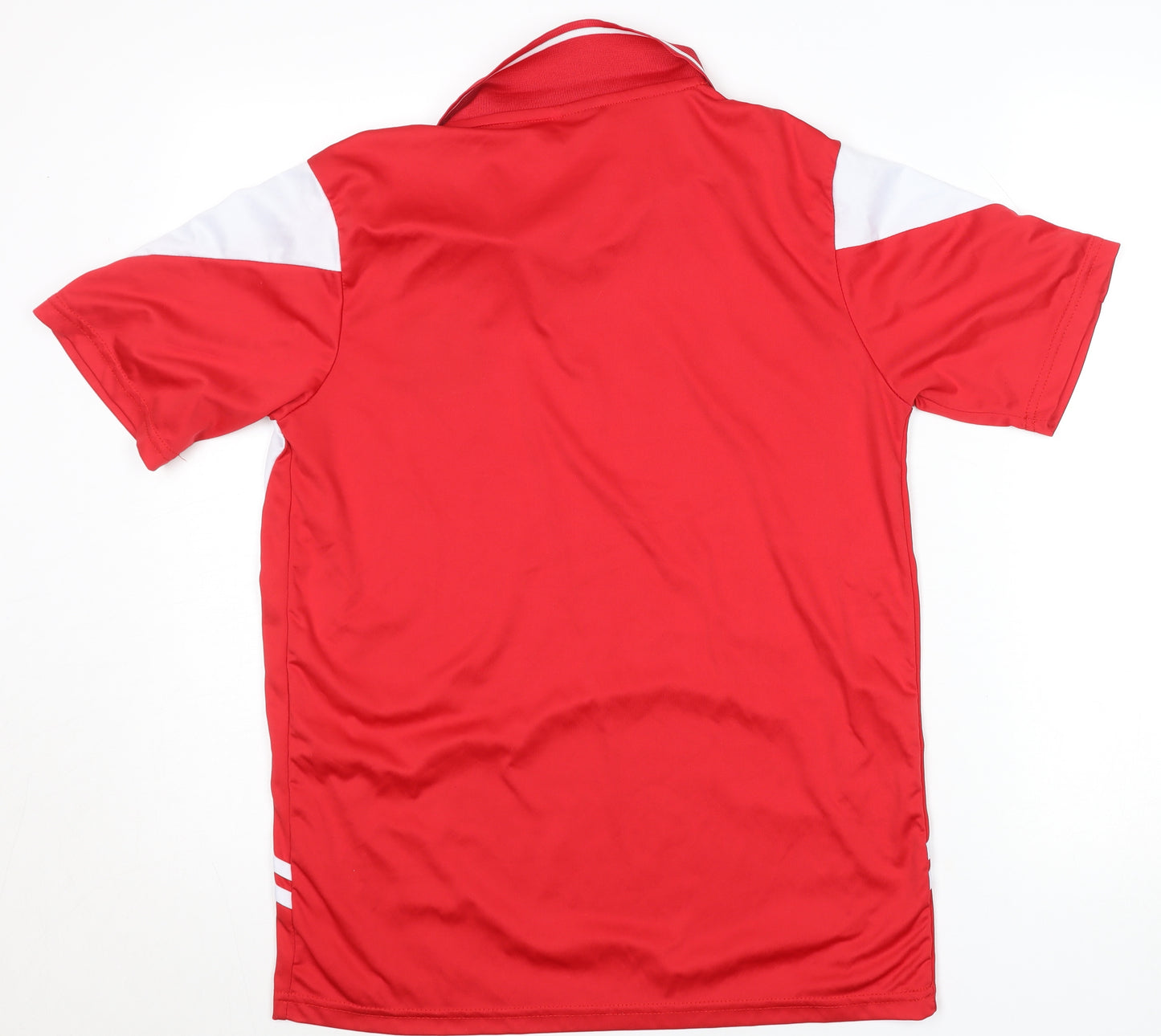 Men’s Red Football Polo Shirt Short Sleeve 100% Polyester L