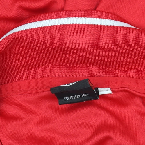 Men’s Red Football Polo Shirt Short Sleeve 100% Polyester L