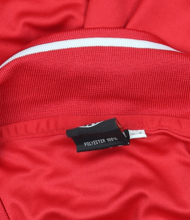 Men’s Red Football Polo Shirt Short Sleeve 100% Polyester L