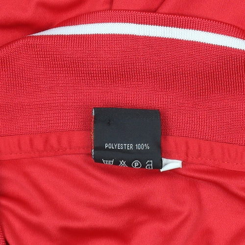 Men’s Red Football Polo Shirt Short Sleeve 100% Polyester L