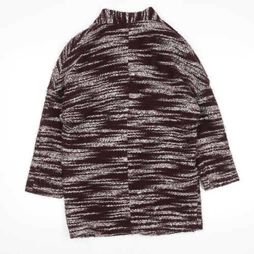 Covent Garden Women’s Brown Striped Knit Mid-Length Coatigan M