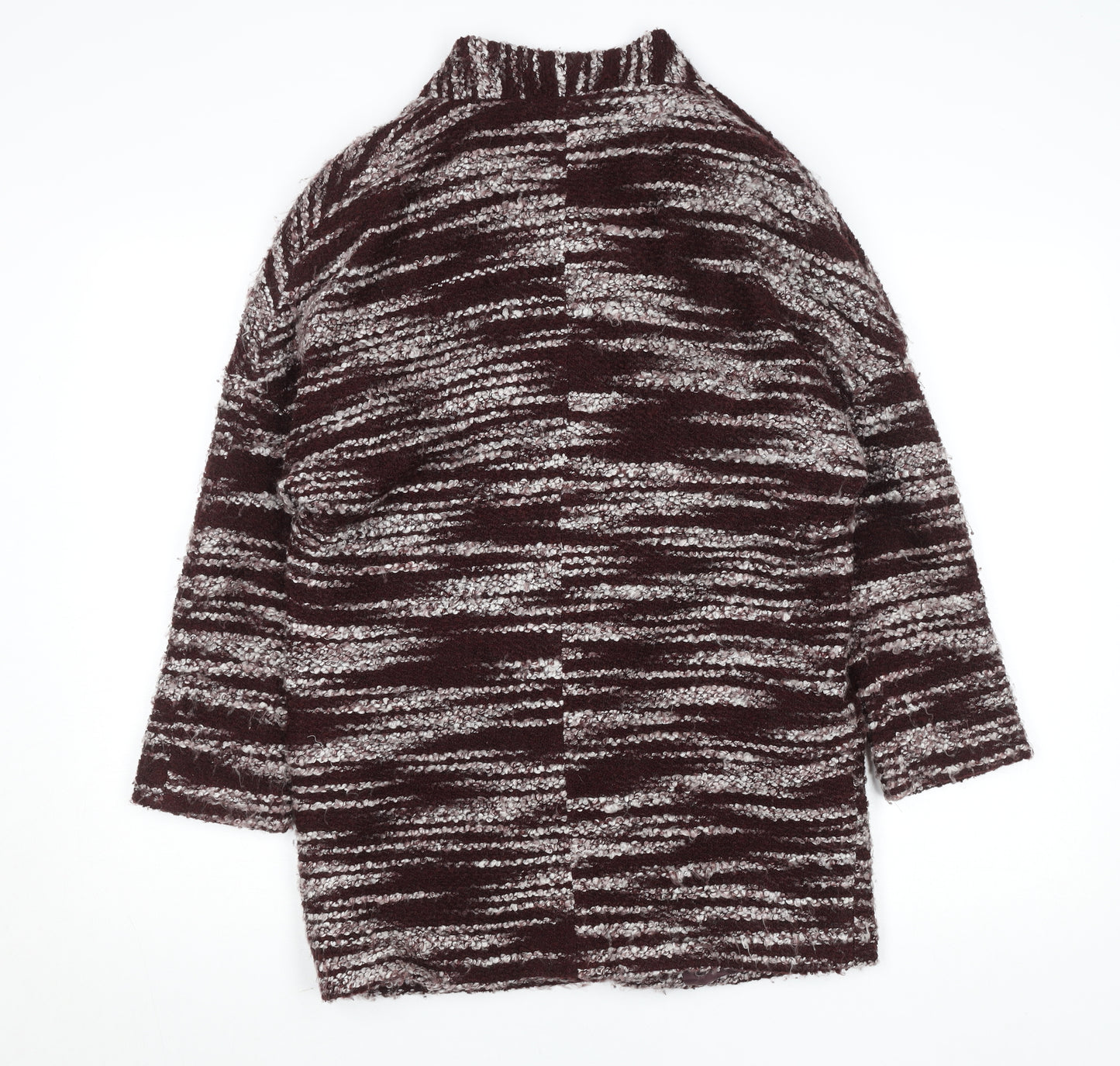 Covent Garden Women’s Brown Striped Knit Mid-Length Coatigan M