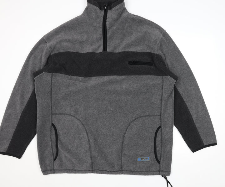TCM Men's Grey Fleece 1/4 Zip Sport Jacket Size Regular