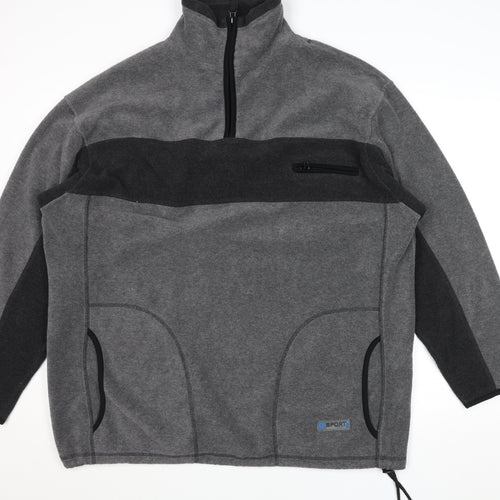 TCM Men’s Grey Fleece Quarter Zip Outdoor Jacket Size L