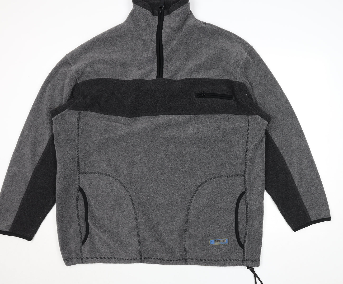 TCM Men’s Grey Fleece Quarter Zip Outdoor Jacket Size L